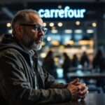 Recrutement Carrefour : employé en entretien dans un environnement moderne de grande distribution