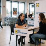 Recrutement Lidl : candidat en entretien d'embauche dans un environnement professionnel moderne