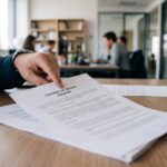 Avenant au contrat de travail posé sur un bureau avec stylo et documents professionnels