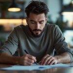 Fiche de paie en ligne affichée sur un écran d'ordinateur dans un bureau moderne